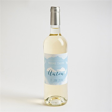 Flaschenetikett Taufe Zarte Federn - Vue 2