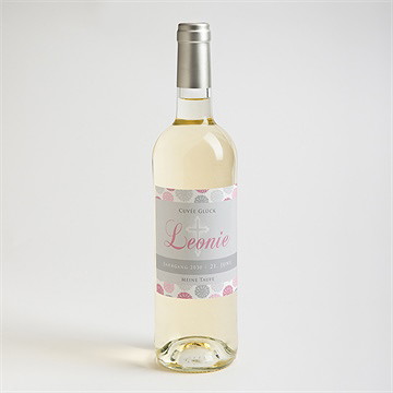 Flaschenetikett Taufe Blumen Feuerwerk - Vue 2