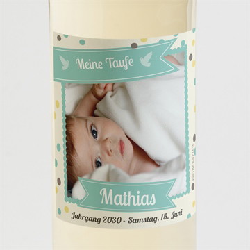 Flaschenetikett Taufe taufkonfetti junge