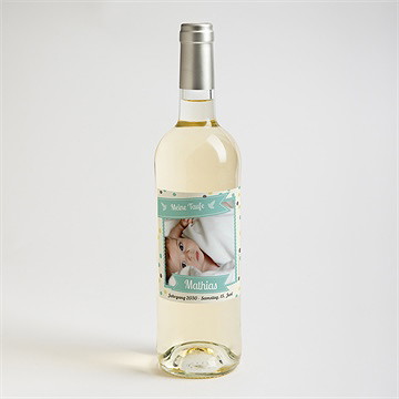 Flaschenetikett Taufe Taufkonfetti Junge - vue 2