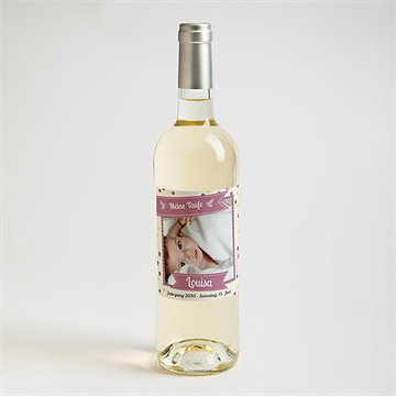 Flaschenetikett Taufe Taufkonfetti Mädchen - vue 2