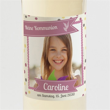 Flaschenetikett Kommunion Konfetti zur kommunion