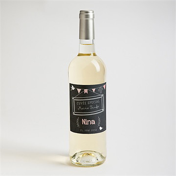 Flaschenetikett Taufe kreidetafel girly - Vue 2