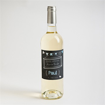 Flaschenetikett Taufe Kreidetafel Boy - Vue 2