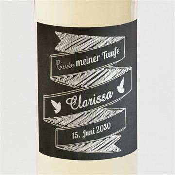 Flaschenetikett Taufe Festliche schiefertafel