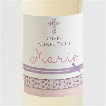 Flaschenetikett Taufe Girly