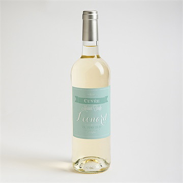 Flaschenetikett Taufe Grüne Kalligrafie - Vue 2