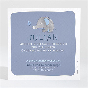 Dankeskarte Geburt Elefant