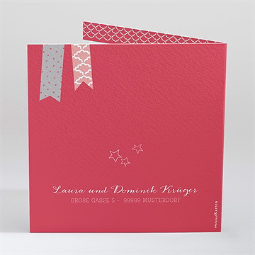 Geburtskarte Rosa Wimpel - Vue 2