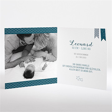 Geburtskarte Blaue Wimpel - Vue 2