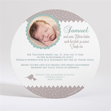 Einladung Taufe vogelgesang junge - Vue 2