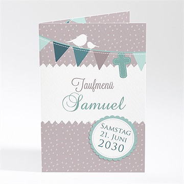 Menükarte Taufe vogelgesang junge