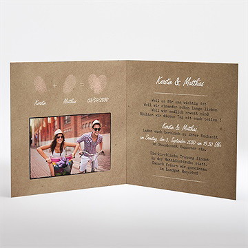 Hochzeitseinladung Herzabdruck - Vue 2