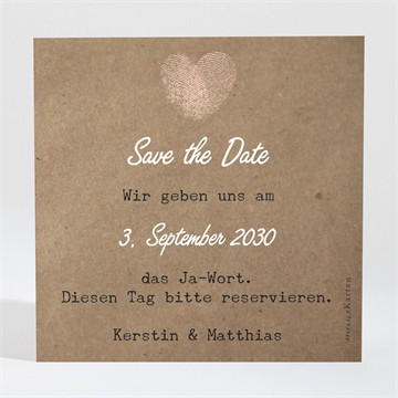 Save the Date Karte herzabdruck