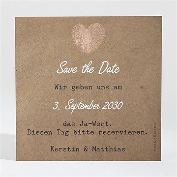 Save the Date Karte herzabdruck