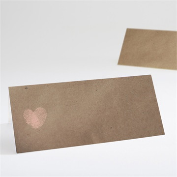 Tischkarte Hochzeit herzabdruck