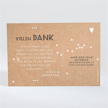 Dankeskarte Hochzeit Kleines Origami - Vue 2