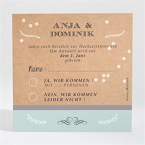 Antwortkarte Hochzeit kleines origami