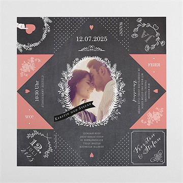 Hochzeitseinladung retro ausgefallen - origami - vue 4