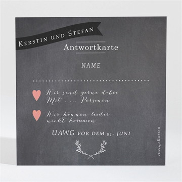 Antwortkarte Hochzeit Retro ausgefallen
