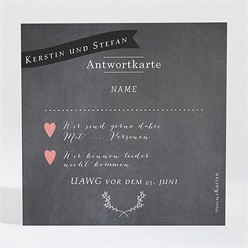 Antwortkarte Hochzeit retro ausgefallen