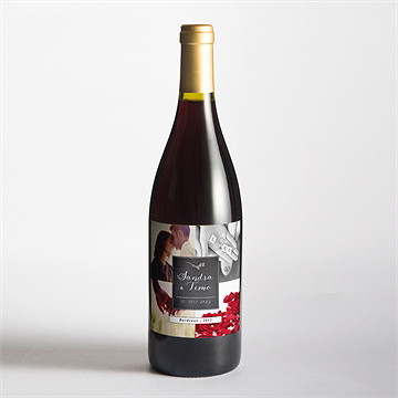 Flaschenetikett Hochzeit Retro Ausgefallen - Sicht 2