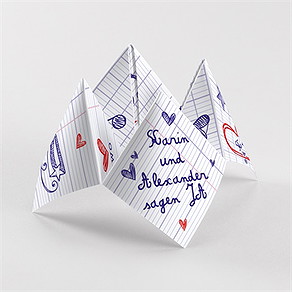 Hochzeitseinladung schreibschrift - origami