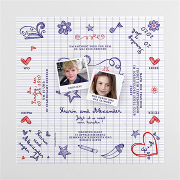 Hochzeitseinladung Schreibschrift - Origami - Vue 4