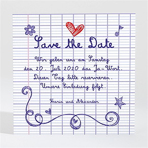 Save the Date Karte schreibschrift