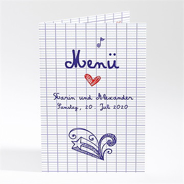 Menükarte Hochzeit Schreibschrift