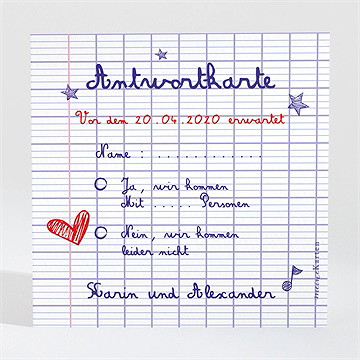 Antwortkarte Hochzeit Schreibschrift