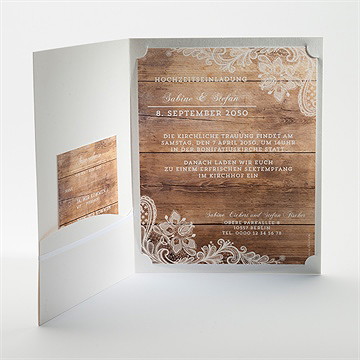 Hochzeitseinladung Holzig - Vue 2
