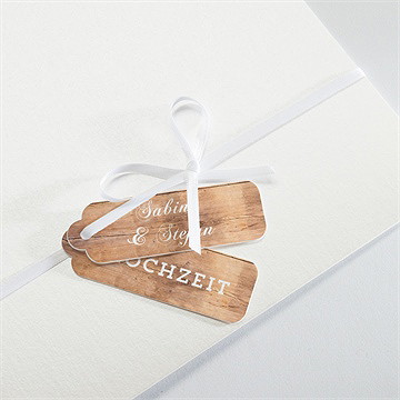 Hochzeitseinladung Holzig - Vue 4