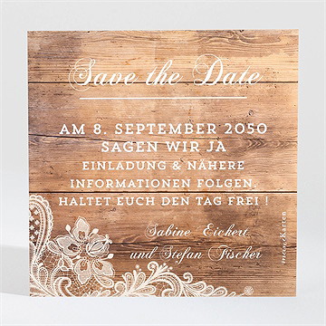 Save the Date Karte holzig