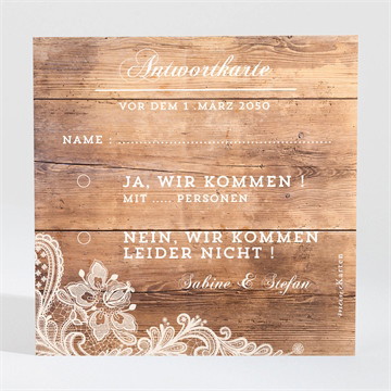 Antwortkarte Hochzeit Holzig
