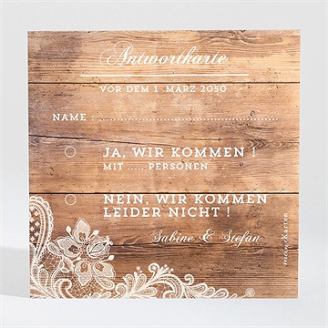 Antwortkarte Hochzeit Holzig