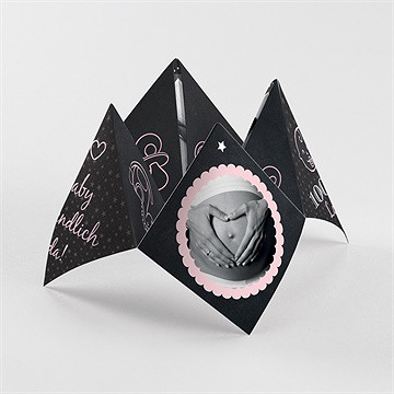 Geburtskarte Origami Schiefertafel