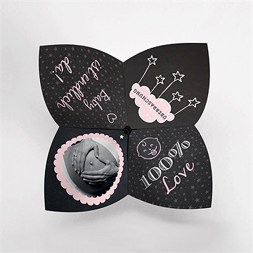 Geburtskarte Origami Schiefertafel - Vue 2
