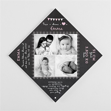 Geburtskarte Origami Schiefertafel - Vue 3