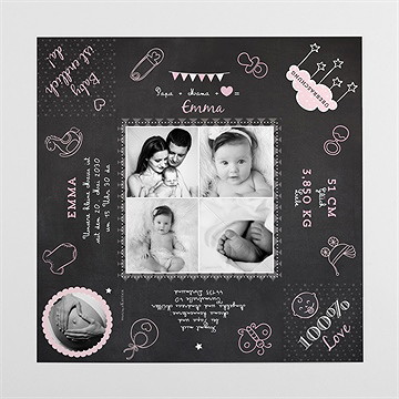 Geburtskarte Origami Schiefertafel - Vue 4