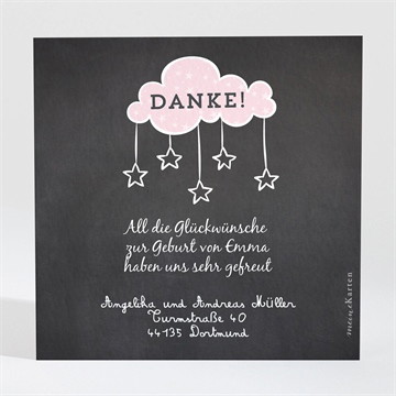 Dankeskarte Geburt Origami schiefertafel