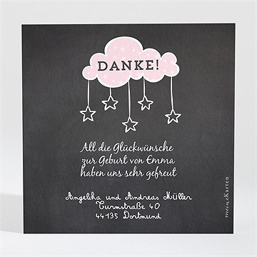 Dankeskarte Geburt Origami Schiefertafel