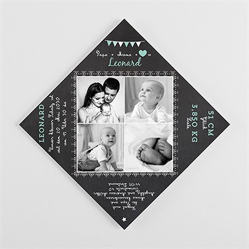 Geburtskarte Schiefertafel Origami - Vue 3