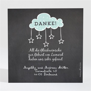 Dankeskarte Geburt Schiefertafel origami