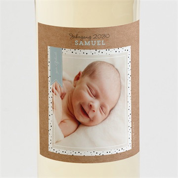 Flaschenetikett Geburt origami freude