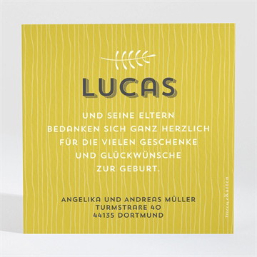 Dankeskarte Geburt Waldorigami