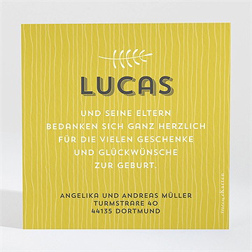 Dankeskarte Geburt Waldorigami