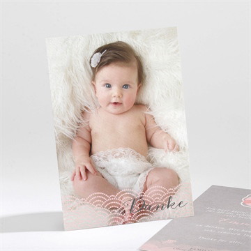 Dankeskarte Taufe matrose in rosa