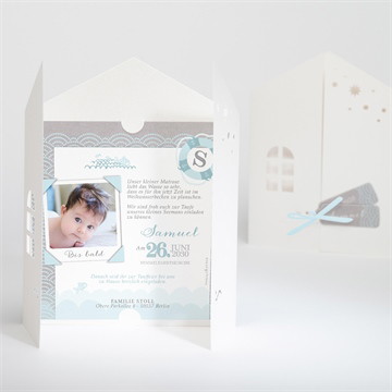 Einladung Taufe matrose in blau