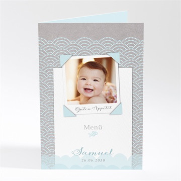 Menükarte Taufe matrose in blau
